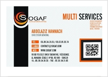 Il s'agit de la conception d'une carte visite ad&eacute;quat au service de la  St&eacute; SOGAF
