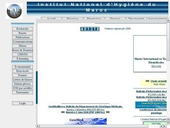 Site web de l'Institut National d'Hygiène du Maroc