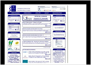 Site pour emplois dans le domaine mdical avec gestion des offres, candidats, entreprises et candidatures. Ralis avec un framework personnel crit en PHP et base de donnes mySQL. Rendu du site en xHTML 1.0 strict et CSS2.