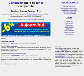 Site de vente en ligne de cartouche et toner : www.cartouche-encre.biz
Ce site a été réalisé à l'aide d'oscommerce, et est en ligne depuis 2005.
De nombreux modules spécifiques ont été créés, tels que la one page checkout, un script de mise à jour automatique des metas, un logiciel d'édition d'étiquettes...