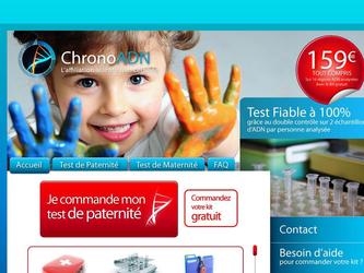 Site web e-commerce mono produit dédié à l'chat en ligne de test de paternité et maternité.