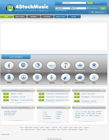 4stockmusic est un portail de la musique, où les utilisateurs peuvent télécharger la musique faite par eux et obtenir de l'argent quand les autres le télécharger.