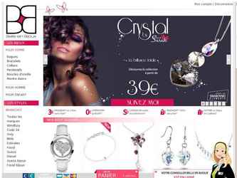 Site de vente en ligne de bijoux (bagues, bracelets, boucles d'oreilles, colliers et montres)
Le site propose un découpage original par marque, types d'internautes(chics, natures...) ou genres (hommes, femmes, enfants) 