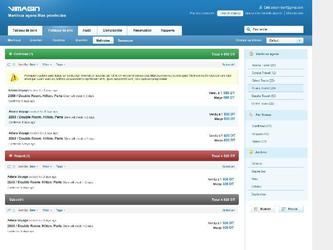 GUI application web Vimagin. Application web de réservation de vacances.
