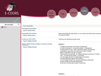 Intégration graphique du campus virtuel de Sciences Po de Lille :
- paramétrage du campus virtuel de Sciences Po de Lille (plateforme Moodle);
- programmation XHTML et CSS des éléments graphiques du site.