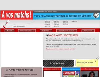 Voici le site internet A vos matchs, le nouveau journal/magazine de football en Côte d'or (tout âge, tout niveau)