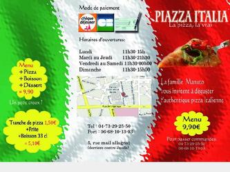 Plaquette pour pizzeria