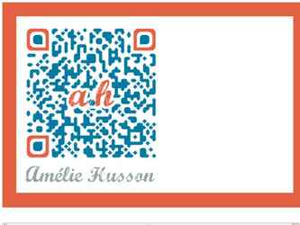 Carte de visite personnelle. Verso avec code QR contenant l'ensemble des coordonn&eacute;es.