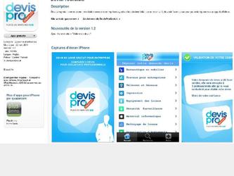 Création application iphone pour devis pro gratuit