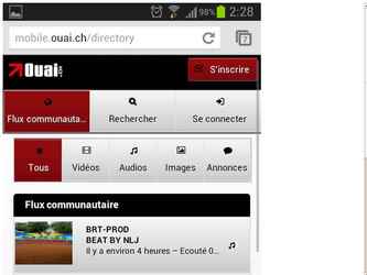 Version mobile du site OUAI.CH Réseau social HipHop