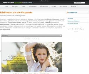 Création du site e-commerce Visoanska, produits de cosmétique haute de gamme.