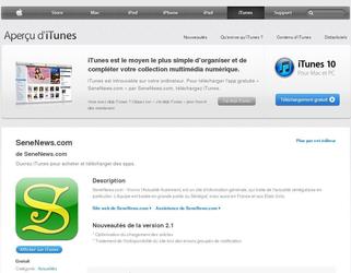 l'application iphone du site seneNews