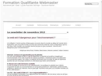 Création dune newsletter dans le cadre de ma formation:

Le web est-il dangereux pour lenvironnement ?
Rédaction d'articles

Interview:

Frédérique Bardeau co-auteur du livre « Anonymous, peuvent-ils changer le monde » sorti en 2011.