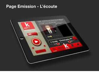 Application d'écoute d'émission de la Radio Kernews avec option Direct ou différé. Téléchargement de l'émission écoutée après visualisation de  sous-titres.
Page d'écoute de l'émission pré-enregistrée. Diffusion des sous-titres de l'émissions téléchargeables en fin d'écoute.