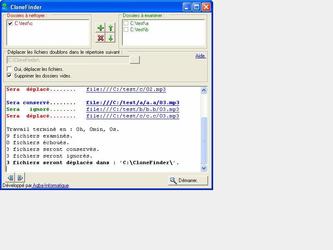 CloneFinder est un logiciel de recherche de fichiers dupliqus, il cherche et dplace les fichiers dupliqus par vraie comparaison octet par octet, sans CRC.
