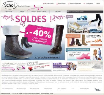 cr&eacute;ation du site ( Oxatis ) et wemastering ( depuis plus de 3 ans ) du site de vente en ligne de la marque Scholl