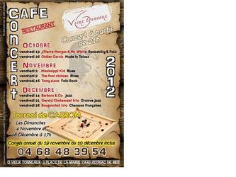 Flyer pour un cafe concert.
Demande d'un design champetre
