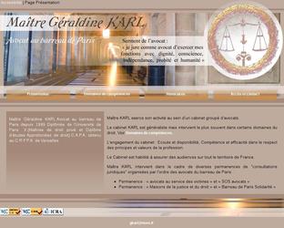 Pages web du cabinet d avocat Karl, Paris.