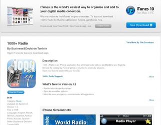 1000+Radio est une application iPhone qui rendra les radios du monde entier à portée de votre main.
Parcourez le catalogue par genres musicaux ou par pays, ou effectuez une recherche par mot clé.
Sauvegardez vos stations préférées dans vos favoris
Vous pouvez utiliser 1000+Radio en même temps que vos autres applications
Tout en écoutant votre radio favorite, profitez dinformations relatives à lémission, au titre et à lartiste à lantenne, ou visitez le site Internet de la station via le lien intégré directement dans l'application.
Des mises à jour régulières pour 1000+Radio vous permettrons de bénéficier dencore plus de stations.