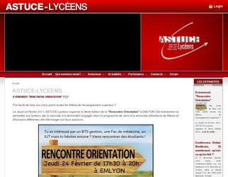 Ce site a pour but de faire connaitre l'association des écoles de commerce EMLyon et ENSLyon: AstuceLyceens.
Le site est basé sur Joomla et contient de nombreux modules fait maison.