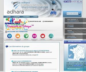 Vitrine nationale du groupe de Formation Adhara : Catalogues de formation multiples, Sites extranet régionaux (accès client, stagiaire, salariés)