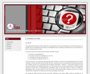 Site web de présentation de l'ONG ISRA. Conçu avec Joomla. Graphisme Adobe Indesign. Tâches exécutées : gestion de projet web, conception graphique, intégration et rédaction de textes.