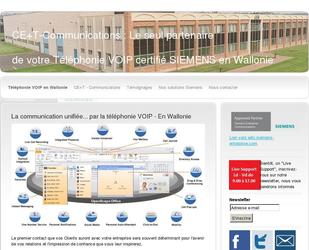 Le but de ce projet &eacute;tait principalement le "r&eacute;f&eacute;rencement" sur Google de l'entreprise et de ses services. Ainsi, actuellement, si l'on cherche dans Google des entreprises expertes dans ce domaine (Le site est optimis&eacute; pour les utilisateurs qui font des recherchent au d&eacute;part de la Wallonie) , le site www.cet-communications.com est positionn&eacute; 4 fois dans les 5 premiers r&eacute;sultats (naturels) sur 43 300 r&eacute;sultats.

De plus, une application "chat online" est en court d'installation tout comme le bouton "click to call" Skype