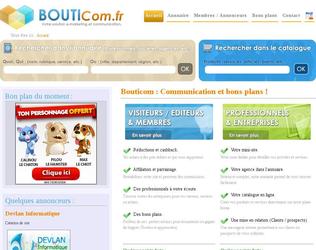 Bouticom est une plate-forme permettant aux professionnels de promouvoir leurs activits et leurs produits auprs des particuliers ou pro.