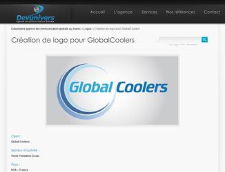 Cr�ation de logo pour globalcoolers :Global Coolers est sp�cialis�e dans l�importation de fontaines � bonbonnes ou de fontaines branch�es sur le r�seau d�eau de ville, ainsi que des accessoires s�y rapportant.