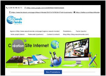 Conception du site web de présentation des services offert par l'agence web WaouhMonde