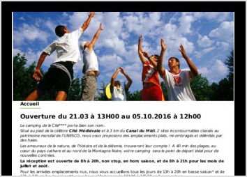 Site multilingue pour camping