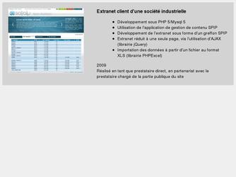 Extranet client d'une société industrielle