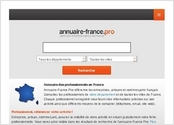 Création de l'annuaire-france.pro, annuaire des professionnels en France. Etude de projet, création du cahier des charges puis développement sur mesure en php/mySQL. Graphisme responsive : le site est compatible sur ordinateur, tablette et mobile.