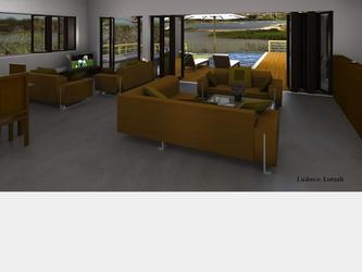 Salon et salle  manger du project Villas  l ile Maurice. Tout les modles 3D ont tait fait par moi.