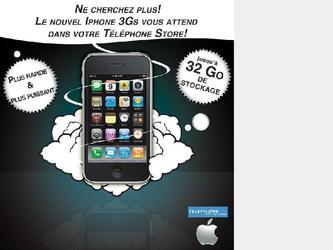 Réalisation d'une affichette lors du lancement du nouvel iPhone 3Gs - réalisé pour Téléphone Store (Decize)