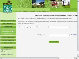 Site profesionnel de suivi de label de viande bovine,  destination des adhrents pour grer leurs animaux : inscription, planification d abattage, changes ...