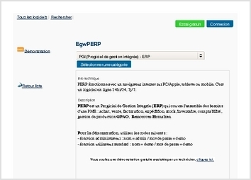 PERP fonctionne avec un navigateur internet sur PC/Apple, tablette ou mobile. C'est un logiciel en ligne 24hr/24, 7j/7.

Description
PERP est un Progiciel de Gestion Integrée (ERP) qui couvre l'ensemble des besoins d'une PME : achat, vente, facturation, expédition, stock, inventaire, comptabilité, gestion de production GPAO,  Ressources Humaines.