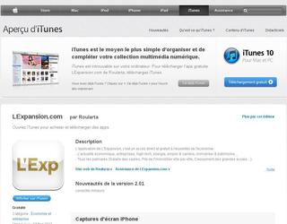 Application iPhone pour LExpansion