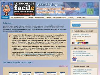 Site sous wordpressqui propose des stages pour petits groupes de 6 � 8 personnes, pour s�initier � la plomberie, l��lectricit�, la d�co, le carrelage, la menuiserie et le jardinageParticularit�: Pr�sentation des produits, Boutique, vid�os. 