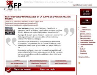 Réalisé sous Drupal pour l'inter-syndicale de l'AFP. Système de pétitions en ligne et papier et de publication multilangues, multiples niveaux de droits et exportations.