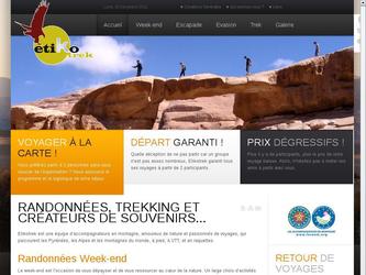 Etikotrek, un site qui invite à l'évasion, au voyage. Ce site Web offre au travers du CMS Joomla, la possibilité au propriétaire de modifier lui même son site. J'ai développé un système de réservation en ligne permettant aux clients de faire leurs choix directement via le site.
La charte graphique existante du client a été respectée et adaptée au site Web. Le site se veut simple, clair et fonctionnel.
Le code du site est "propre" et il est valide W3c de manière à maximaliser son accessibilité et son référencement.
Des outils de statistiques ont été implanté, et j'ai formé le client afin qu'il puisse analyser le comportement des internautes sur son site.