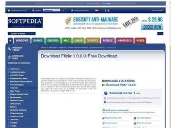 Conçu par Logiciels L.R.I., ce logiciel permet de télécharger les images bloqués du site FLICKR