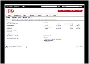 Solution de gestion de workflow du budget de KIA Motors permettant la planification des budget, la validation des bons de commande et des livraisons, mais aussi de la facturation et des paiements. La solution est intégrée via EAI (Enterprise Application Integration) à SAP. 
