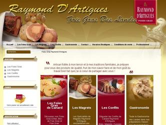 Site de vente en ligne e-boutique pour les Foies Gras RAYMOND DARTIGUES avec un site vitrine sous JOOMLA! associ� au module e-commerce VIRTUEMART. Adaptation d un module de rapport de vente par notre d�veloppeur en PHP/MySQL