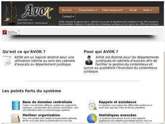 AVOK, logiciel de gestion pour cabinets d avocats et dpartements juridiques vous offre plusieurs fonctionnalits relatives  la gestion du contentieux juridique et ceci grce aux diffrents modules : Affaires, audienes, pices des dossiers, honoraires, clients, confrres...etc.