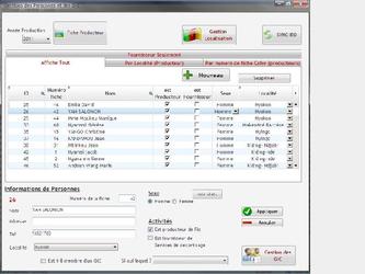 capture ecran d un logiciel de gestion de producteurs de riz dans une zone du cameroun