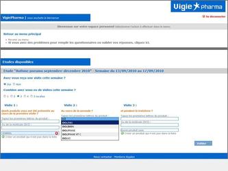 Leur demandeMise en place dun systme de sondage intelligent, avec interfaage des donnes dans leur base de statistiques et filtrage des participants.Notre rponseCration dun pr-questionnaire de slection automatique, qui redirige automatiquement linternaute sur un sondage en fonction de ses rponses.Mise en place dun systme de sondage complet et ergonomique, avec export automatique des statistiques.Interfaage avec loutil statistique et la base de donnes locale pour scuriser les donnes.