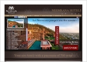 Neemrana Hotels est un site du groupe NH. La plateforme regroupe ainsi 15 sites distincts prsentant les diffrents htels, nous avons utiliss les technologies : 
-	Drupal 
-	PHP/ Mysql
-	SEO/PPC 
Pour chaque site du groupe un plan de rfrencement  t tablie afin que Neemrana hotel apparaisse en premire page sur plusieurs mots cls tel que  hritage Hotel   hotel inde . 
Cette prestation de rfrencement c\