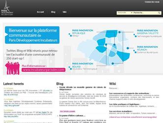 Site internet avec des fonctionnalits tendues de rseau social priv (blogs, forums, wikis, gestion de groupes d utilisateurs, newsletter, etc.) ralis pour le compte d un incubateur d entreprises, Paris Dveloppement. 