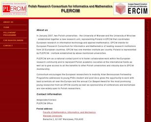 Projet realise pour la representation polonaise du European Research Consortium for Informatics and Mathematics - Projet graphique + realisation